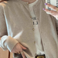 Korean Slim Fit Knit Cardigan for Women – Long Sleeve Single Breasted Casual Jumper