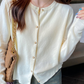 Korean Slim Fit Knit Cardigan for Women – Long Sleeve Single Breasted Casual Jumper