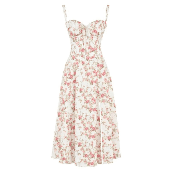 Adjustable Waist Floral Summer Dress