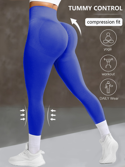Women’s Seamless High Waist Yoga Pants – Peach Hip Booty Lift Gym & Workout Leggings
