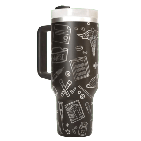 40oz Nurse Black tumbler