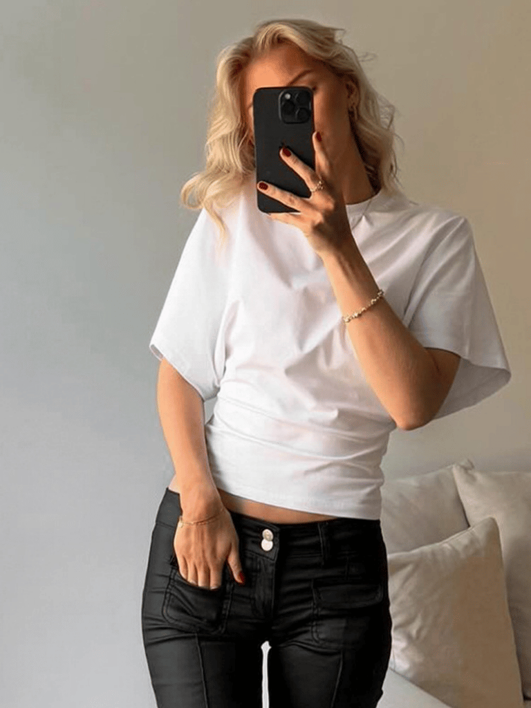 Women’s Solid Gray Cropped T-Shirt – Casual Streetwear Summer Top