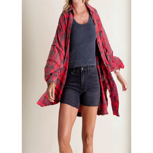 This Oversized Washed Shirt Jacket Is the Layering Piece Your Fit Needs