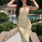 Women’s Floral Print Plunge Maxi Dress – Sexy Backless Summer Vacation Outfit