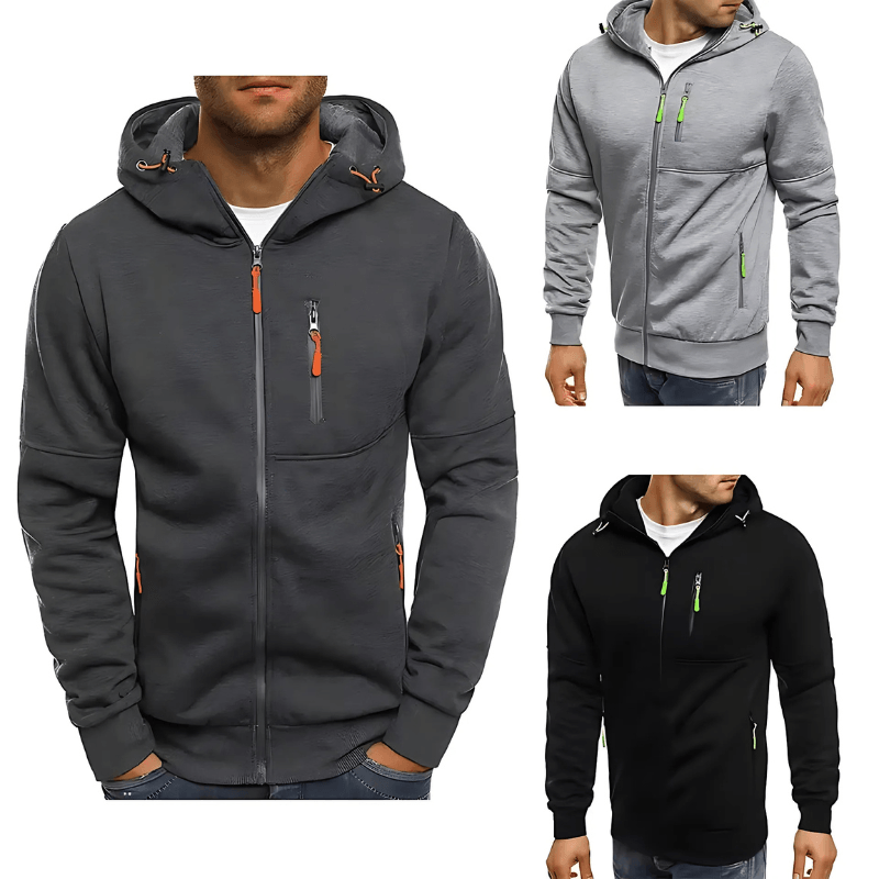 Men's Slim Fit Zipper Hoodie – Long Sleeve Casual Sportswear Jacket