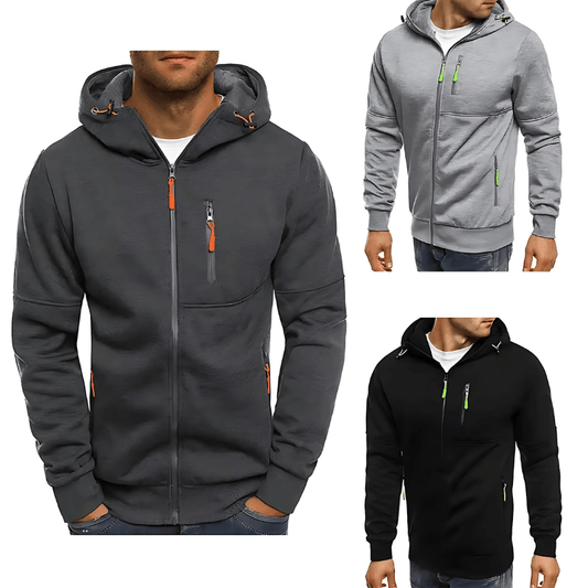 Men's Slim Fit Zipper Hoodie – Long Sleeve Casual Sportswear Jacket