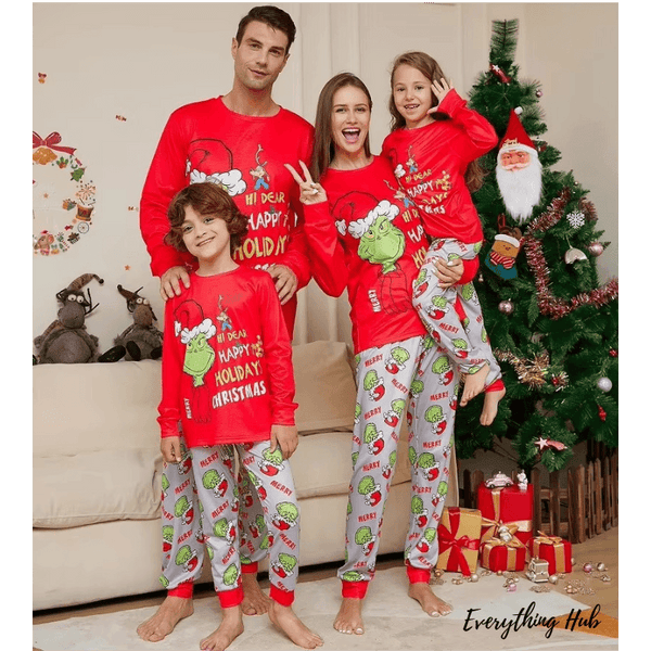 The Grinch Family Christmas Pajamas - Red