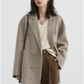 Women’s Wool Blend Double-Breasted Retro Coat – Elegant Office Lady Winter Outerwear