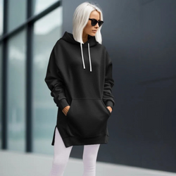 Oversized Soft Hoodie Dress for Women – Cozy Vegan Cotton Loungewear