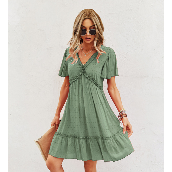 Boho Chiffon Short Sleeve Summer Dress