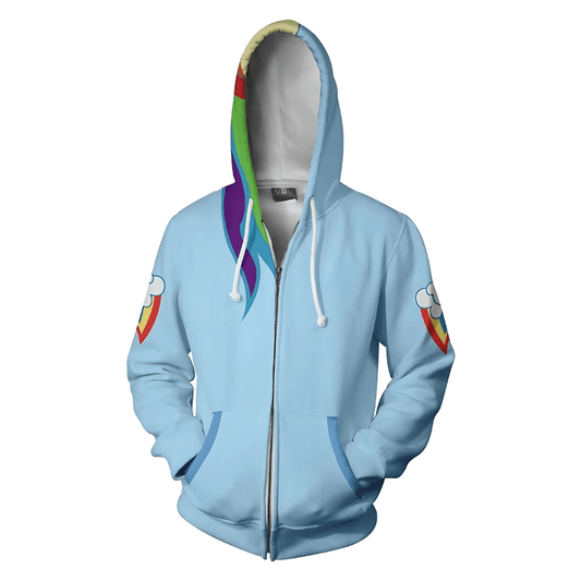 Rainbow 3D Cosplay Hoodie - Unisex Anime Jacket