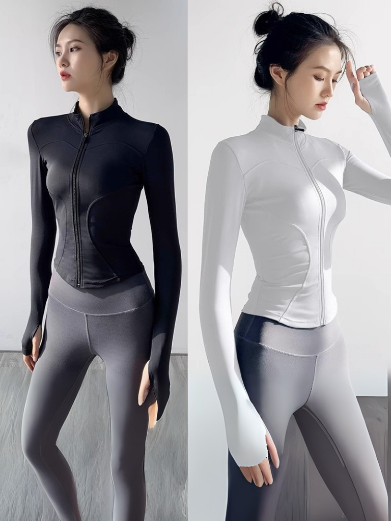 Women’s Quick-Dry Sun Protection Sports Jacket – Slim Fit Yoga Running Fitness Zip Cardigan