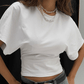 Women’s Solid Gray Cropped T-Shirt – Casual Streetwear Summer Top