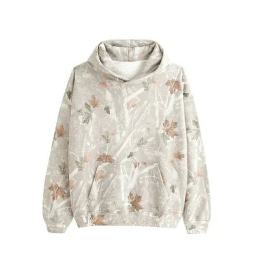 Camouflage Leaf Printed Hoodie – Bold Style Meets Comfort
