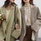 Women’s Wool Blend Double-Breasted Retro Coat – Elegant Office Lady Winter Outerwear