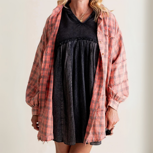 This Oversized Washed Shirt Jacket Is the Layering Piece Your Fit Needs