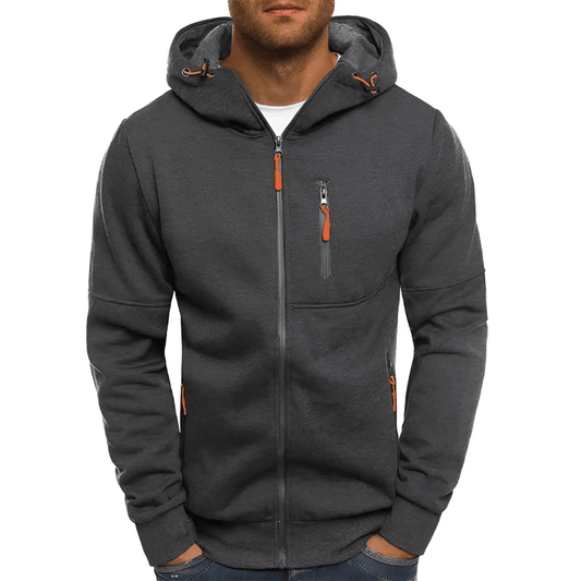 Men's Slim Fit Zipper Hoodie – Long Sleeve Casual Sportswear Jacket