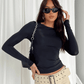 Women’s Casual Long Sleeve Slim Fit T-Shirt – Stretch Cotton Streetwear Top