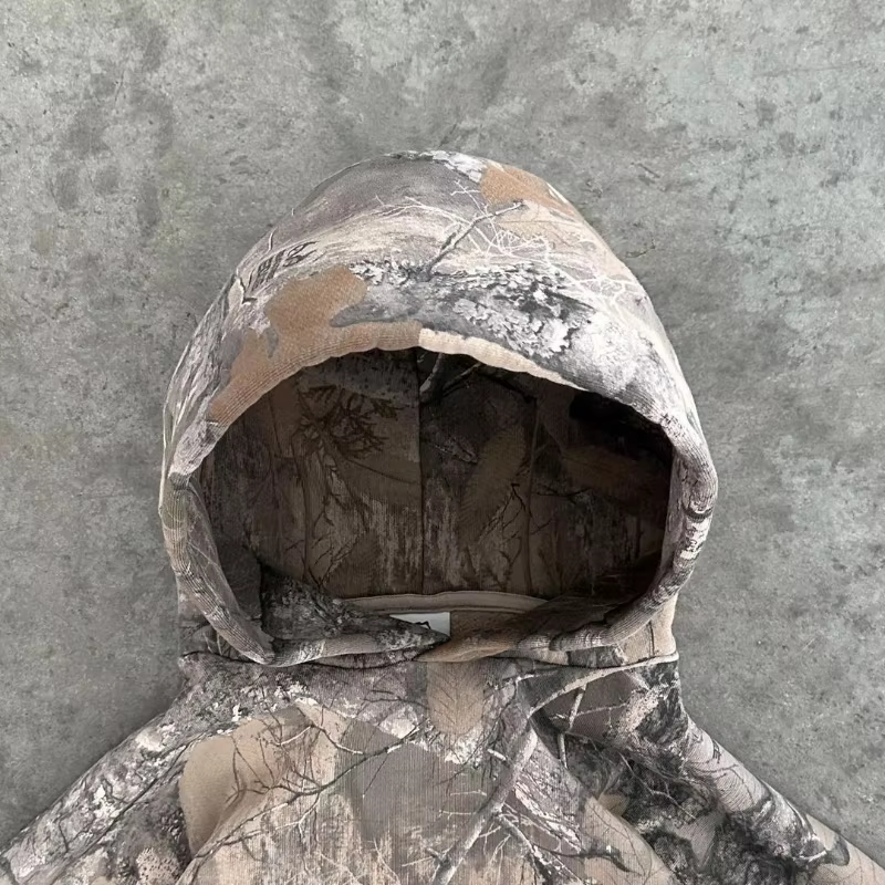 Y2K Oversized Camo Hoodie – Unisex Streetwear Pullover with Retro Camouflage Print