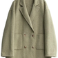 Women’s Wool Blend Double-Breasted Retro Coat – Elegant Office Lady Winter Outerwear