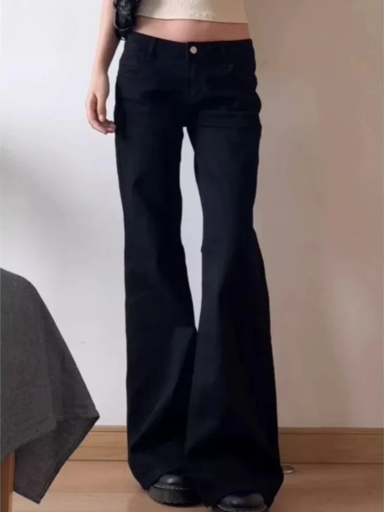 Baggy Black Vintage Denim Jeans – Women’s High Waist Loose Fit Streetwear Pants