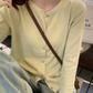Korean Slim Fit Knit Cardigan for Women – Long Sleeve Single Breasted Casual Jumper