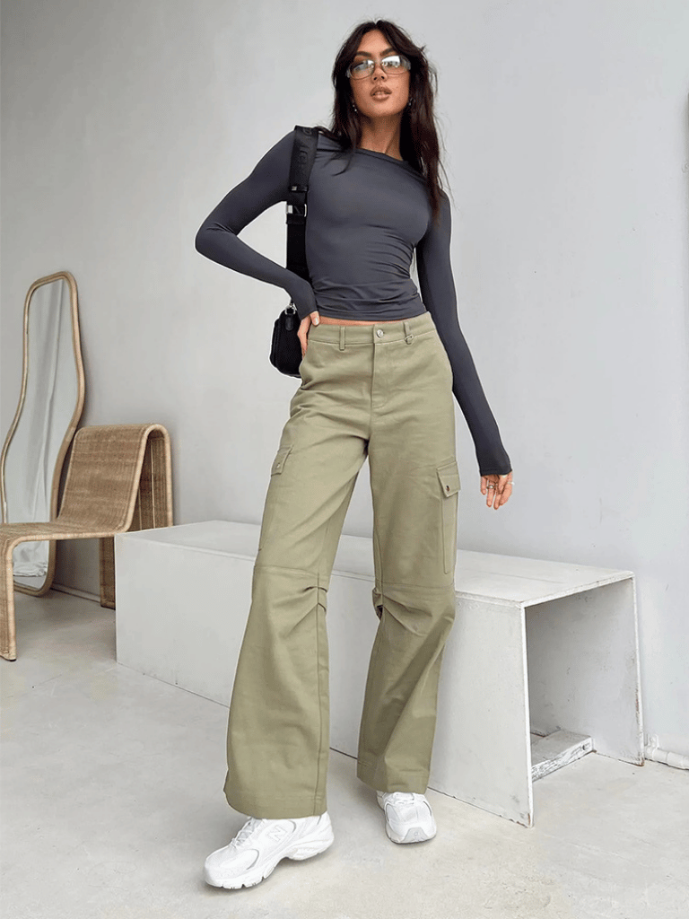 Women’s Casual Long Sleeve Slim Fit T-Shirt – Stretch Cotton Streetwear Top