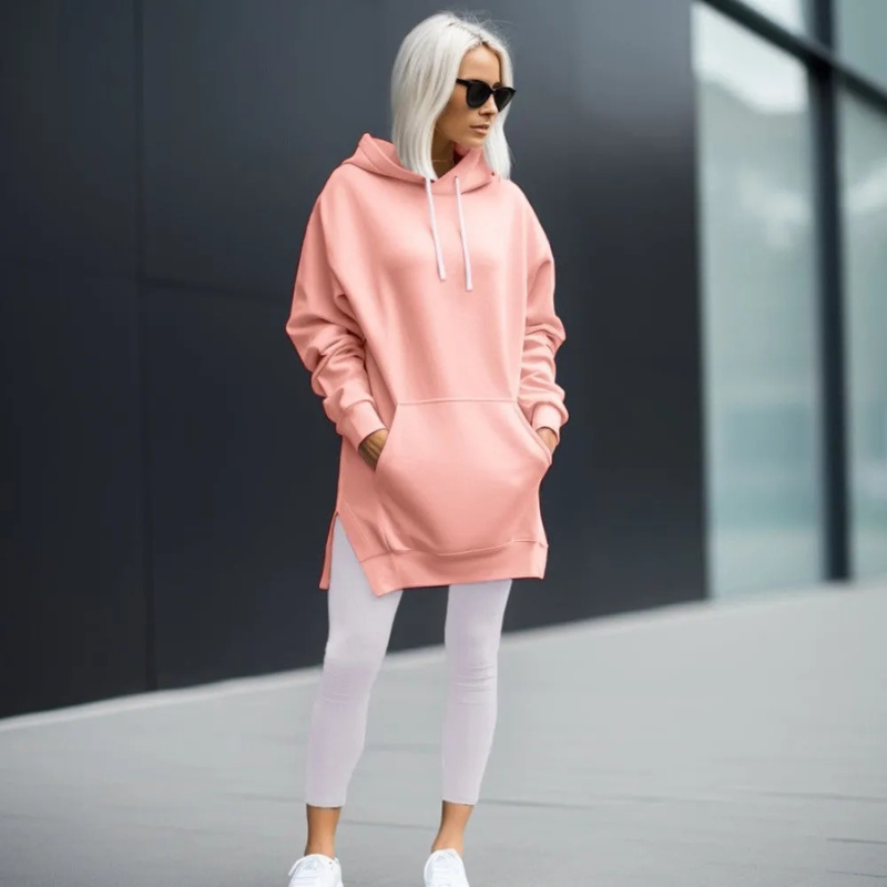 Oversized Soft Hoodie Dress for Women – Cozy Vegan Cotton Loungewear