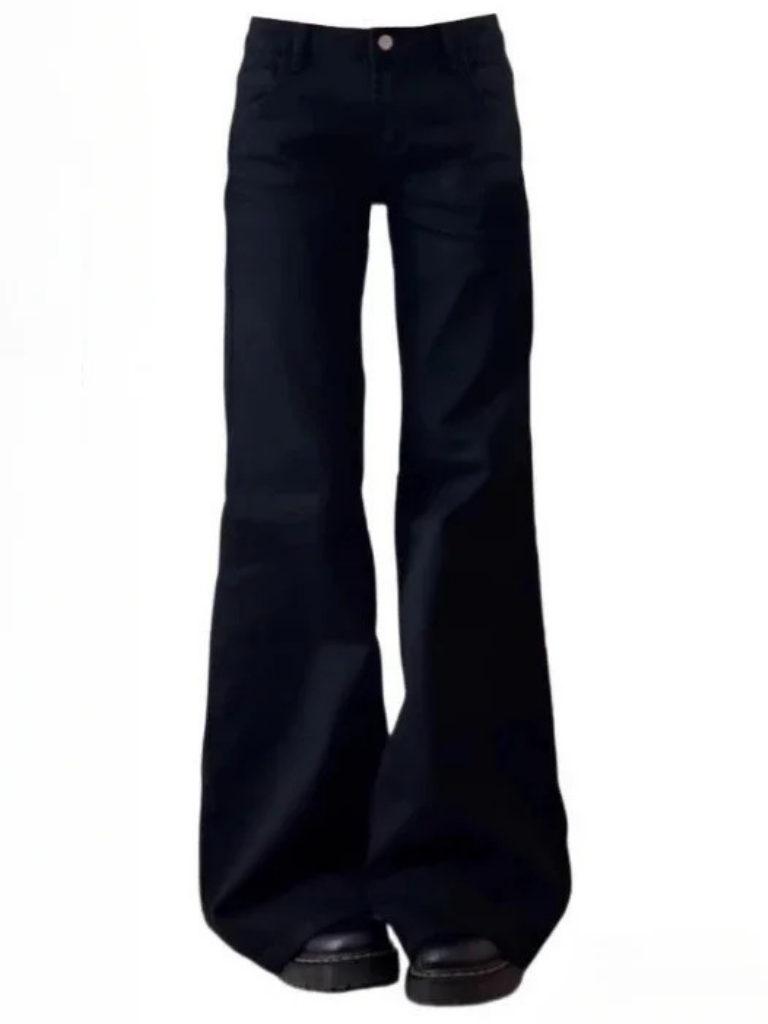 Baggy Black Vintage Denim Jeans – Women’s High Waist Loose Fit Streetwear Pants