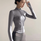 Women’s Quick-Dry Sun Protection Sports Jacket – Slim Fit Yoga Running Fitness Zip Cardigan