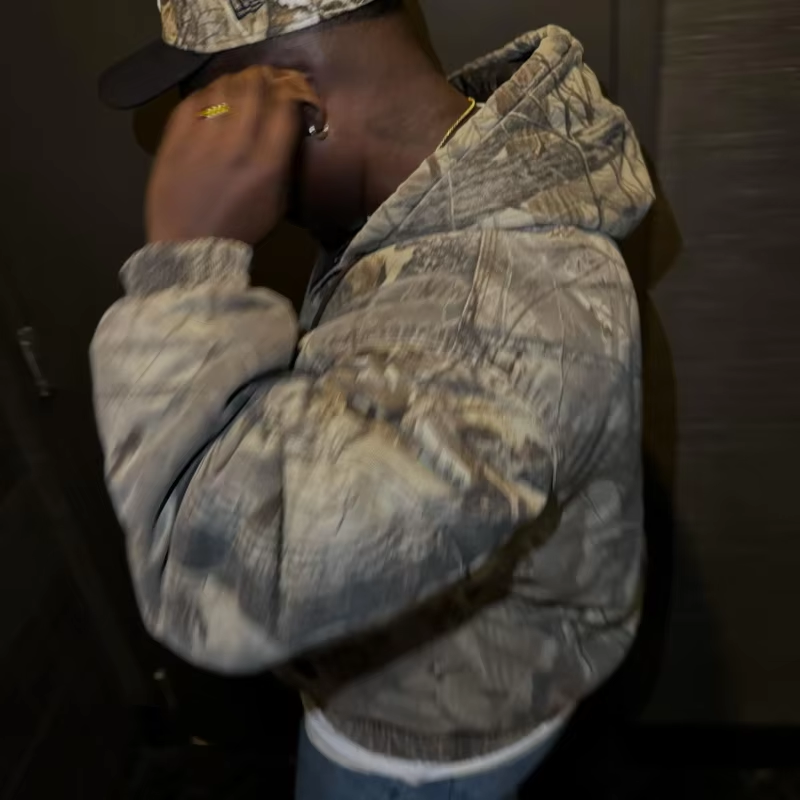 Y2K Oversized Camo Hoodie – Unisex Streetwear Pullover with Retro Camouflage Print