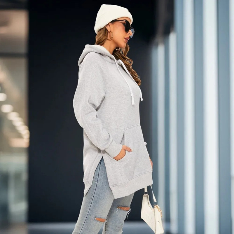 Oversized Soft Hoodie Dress for Women – Cozy Vegan Cotton Loungewear