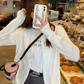 Korean Slim Fit Knit Cardigan for Women – Long Sleeve Single Breasted Casual Jumper