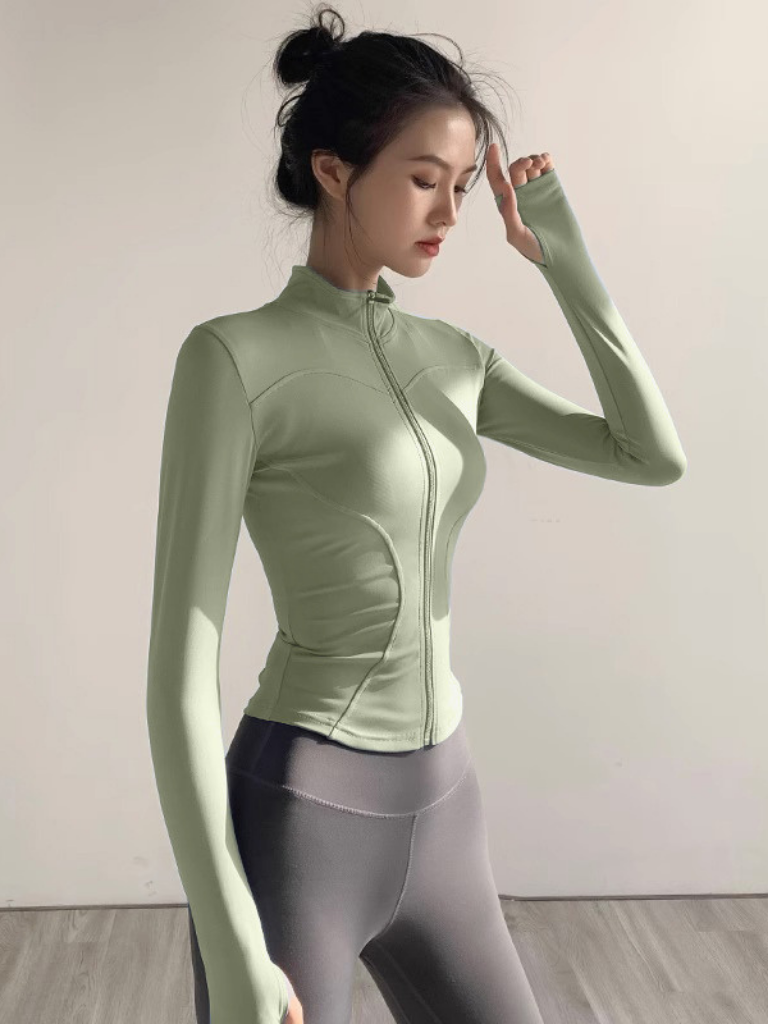 Women’s Quick-Dry Sun Protection Sports Jacket – Slim Fit Yoga Running Fitness Zip Cardigan