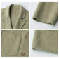 Women’s Wool Blend Double-Breasted Retro Coat – Elegant Office Lady Winter Outerwear