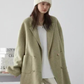 Women’s Wool Blend Double-Breasted Retro Coat – Elegant Office Lady Winter Outerwear