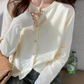 Korean Slim Fit Knit Cardigan for Women – Long Sleeve Single Breasted Casual Jumper