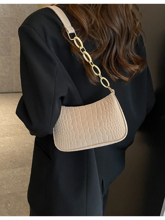 Retro Chic Small Square Shoulder Bag – PU Leather Casual Handheld Satchel