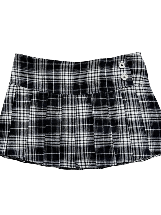 Vintage Korean Plaid Mini Skirt – Y2K Preppy Pleated Style for Women