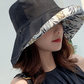 Women’s Double-Sided Bucket Hat – Wide Brim Sun Protection Fisherman Hat for All Seasons
