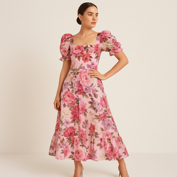 Breezy Casual Ladies Flowy Midi Dress