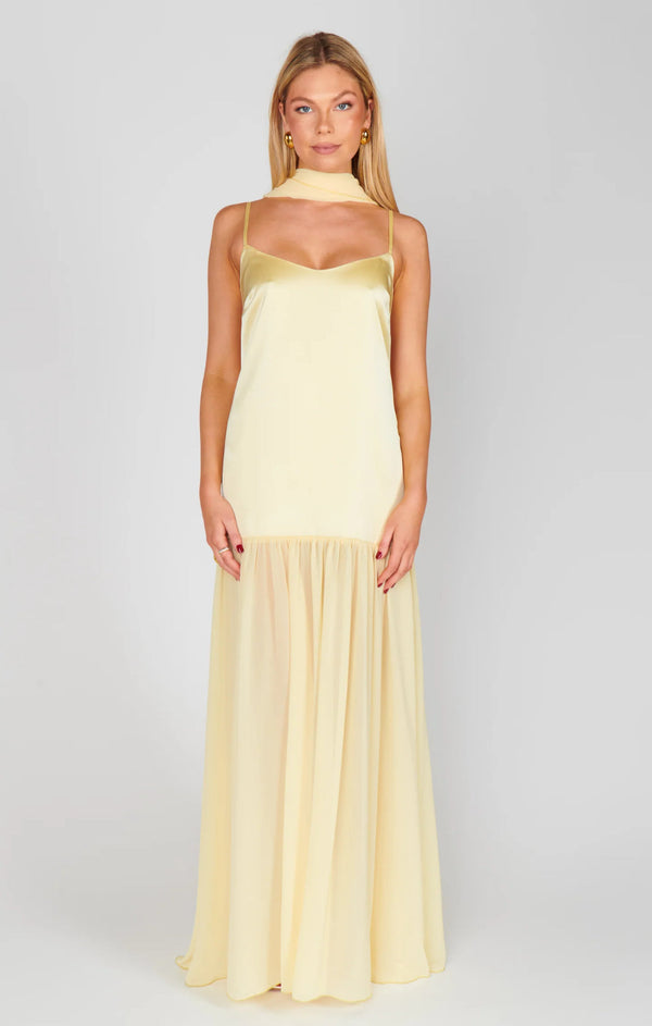 Elegant Satin Spaghetti Strap Evening Maxi Dress