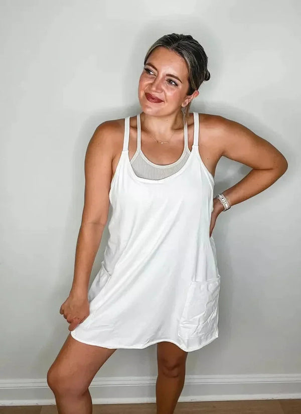 Active Scoop-Neck Hot Shot Mini Dress
