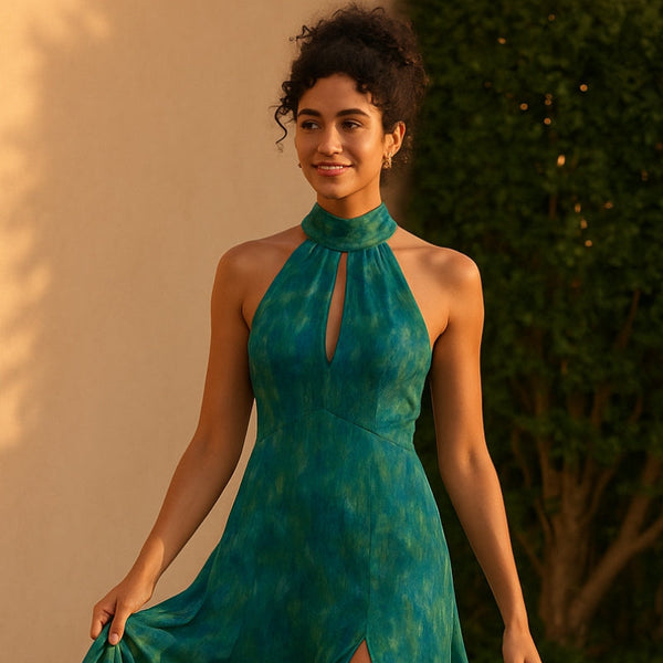 Women’s Floral Maxi Dress — Irises Garden