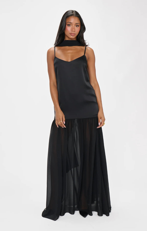 Luxurious Spaghetti Strap Satin Maxi Dress