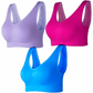 Seamless Sports Bra Set for Women – 3 Pack Wirefree Yoga Bras with Removable Pads