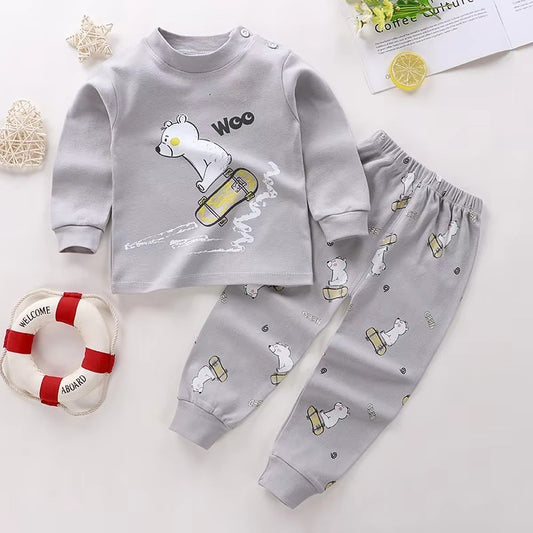 Unisex Cartoon Cotton Pajama Set for Kids (Autumn Softwear)