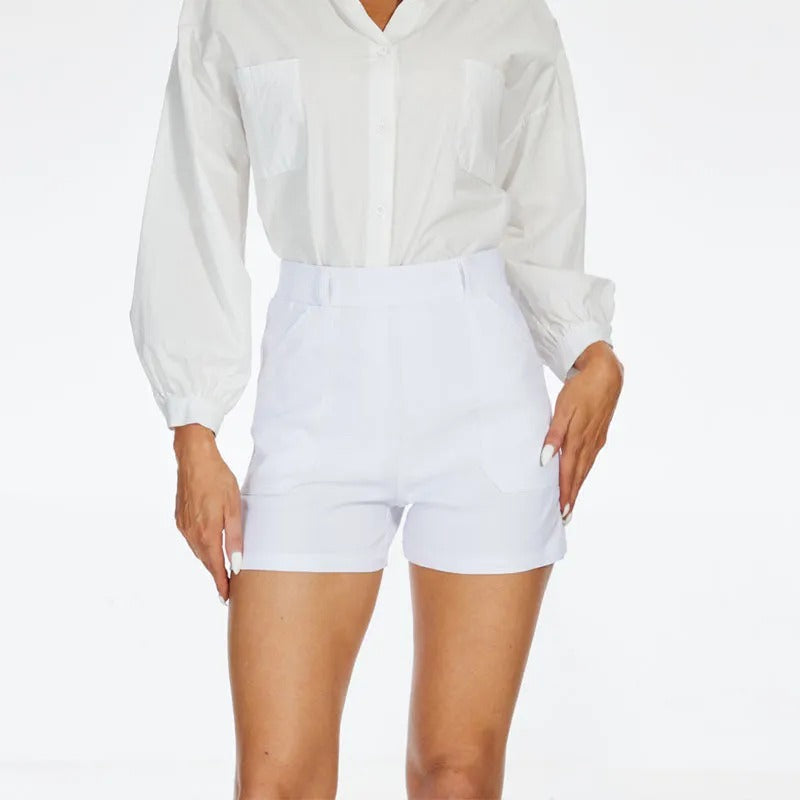 Women’s Slim Fit Twill Shorts – Pull-On Comfort, 4-Way Stretch